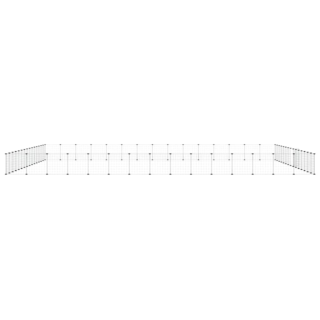 Gabbia per Animali 60 Pannelli con Porta Nera 525x525x35 cm Acciaio