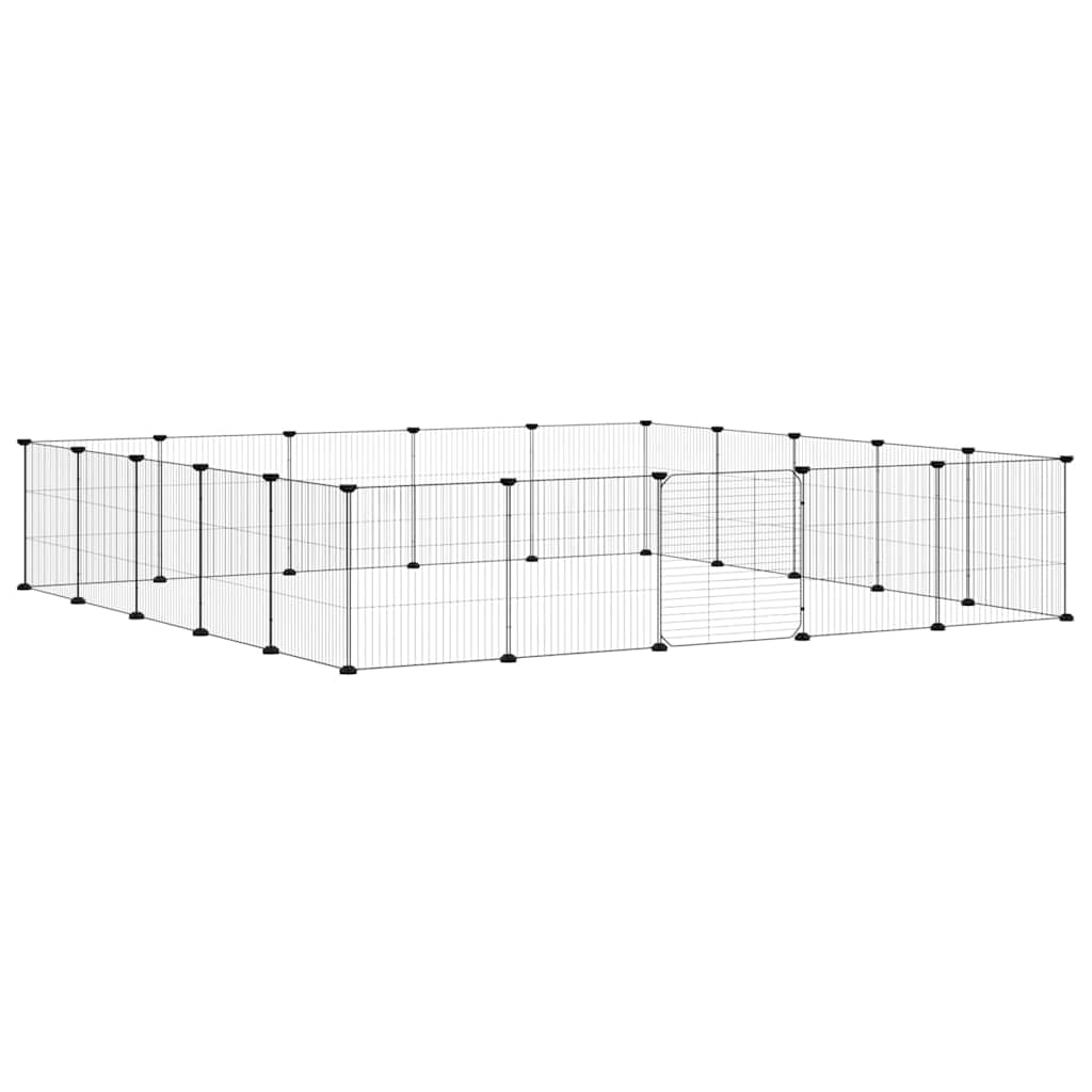 Gabbia per Animali 20 Pannelli con Porta Nera 35x35 cm Acciaio
