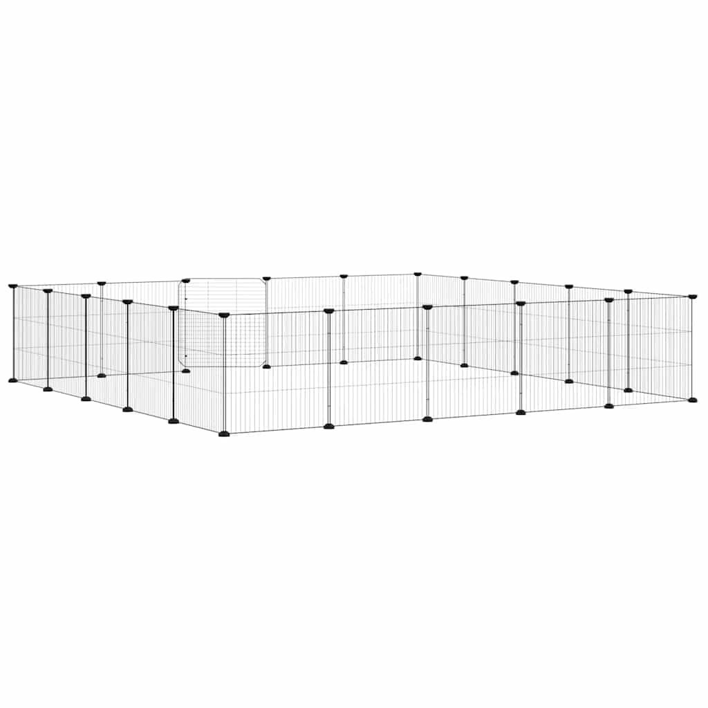 Gabbia per Animali 20 Pannelli con Porta Nera 35x35 cm Acciaio