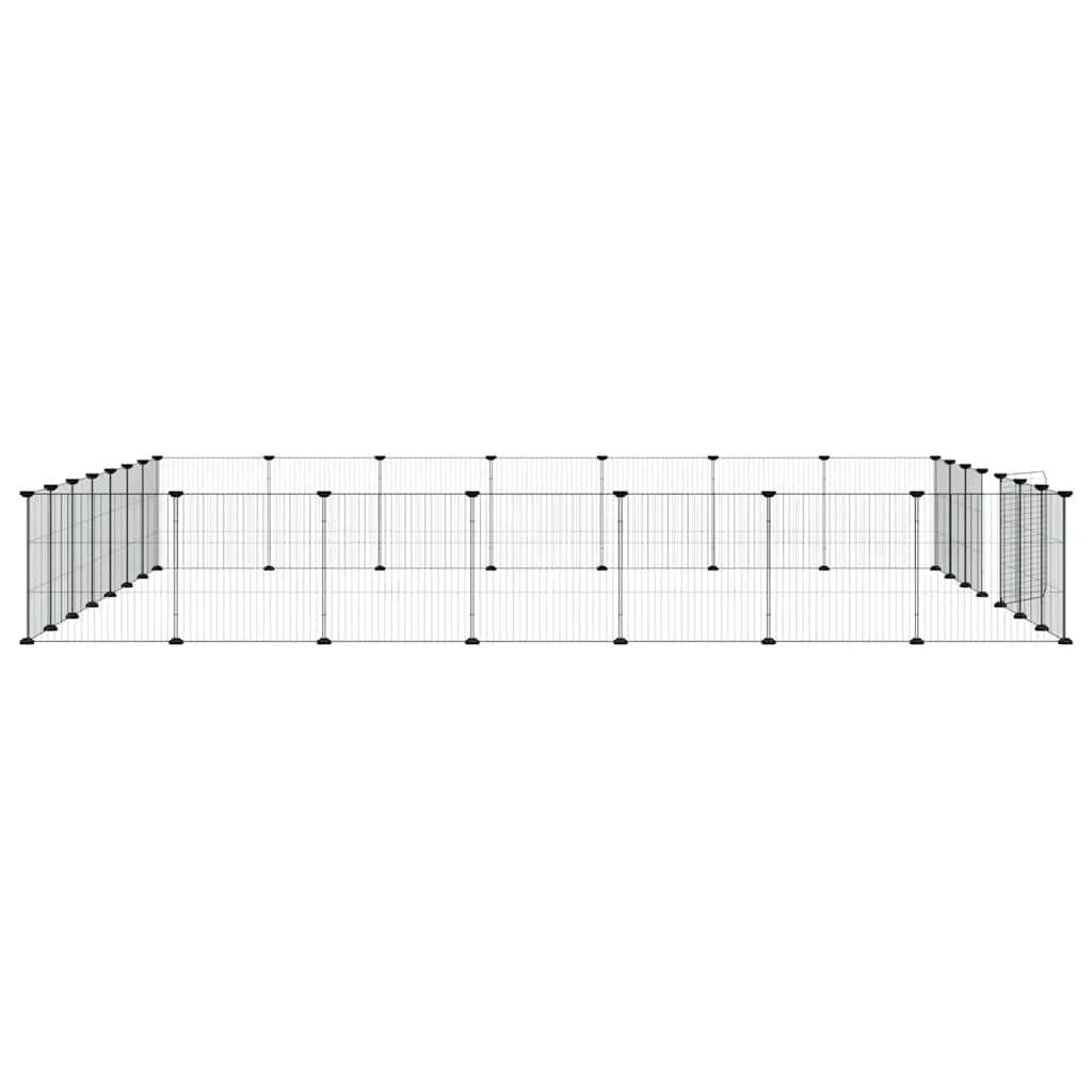Gabbia per Animali 28 Pannelli con Porta Nero 245x245x35 cm Acciaio