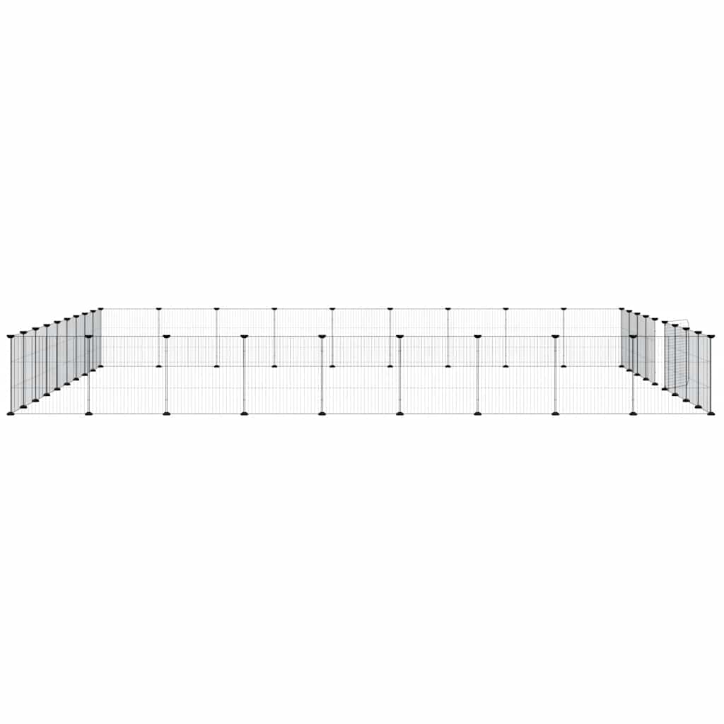 Gabbia per Animali 36 Pannelli con Porta Nera 315x315x35 cm Acciaio
