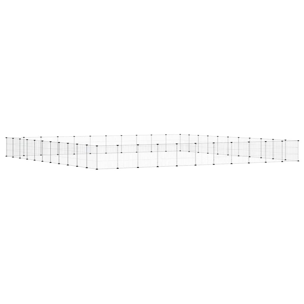 Gabbia per Animali 44 Pannelli con Porta Nera 385x385x35 cm Acciaio