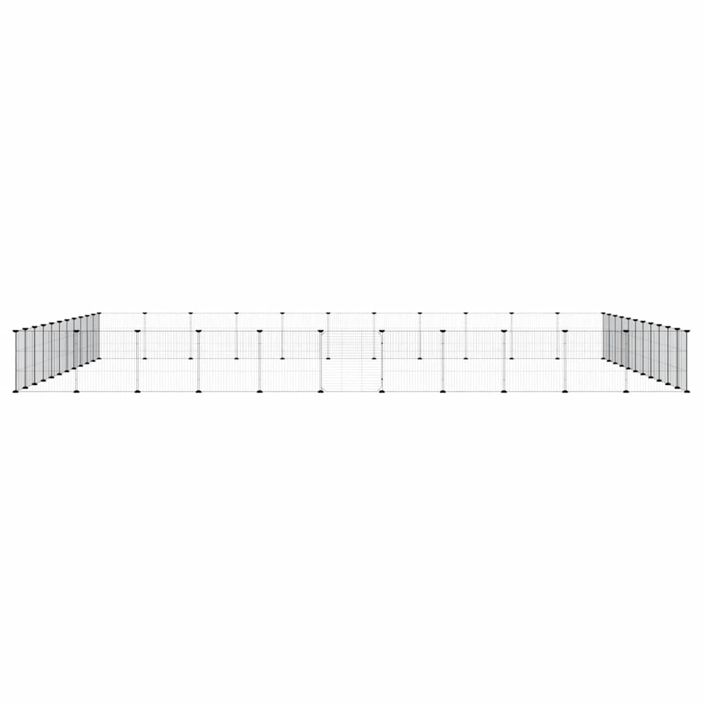 Gabbia per Animali 44 Pannelli con Porta Nera 385x385x35 cm Acciaio