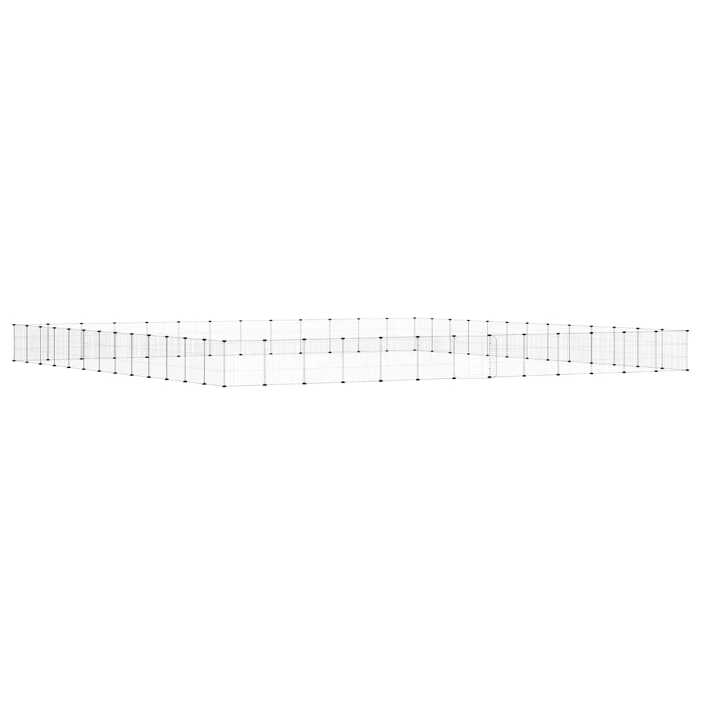 Gabbia per Animali 52 Pannelli con Porta Nero 455x455x35 cm Acciaio