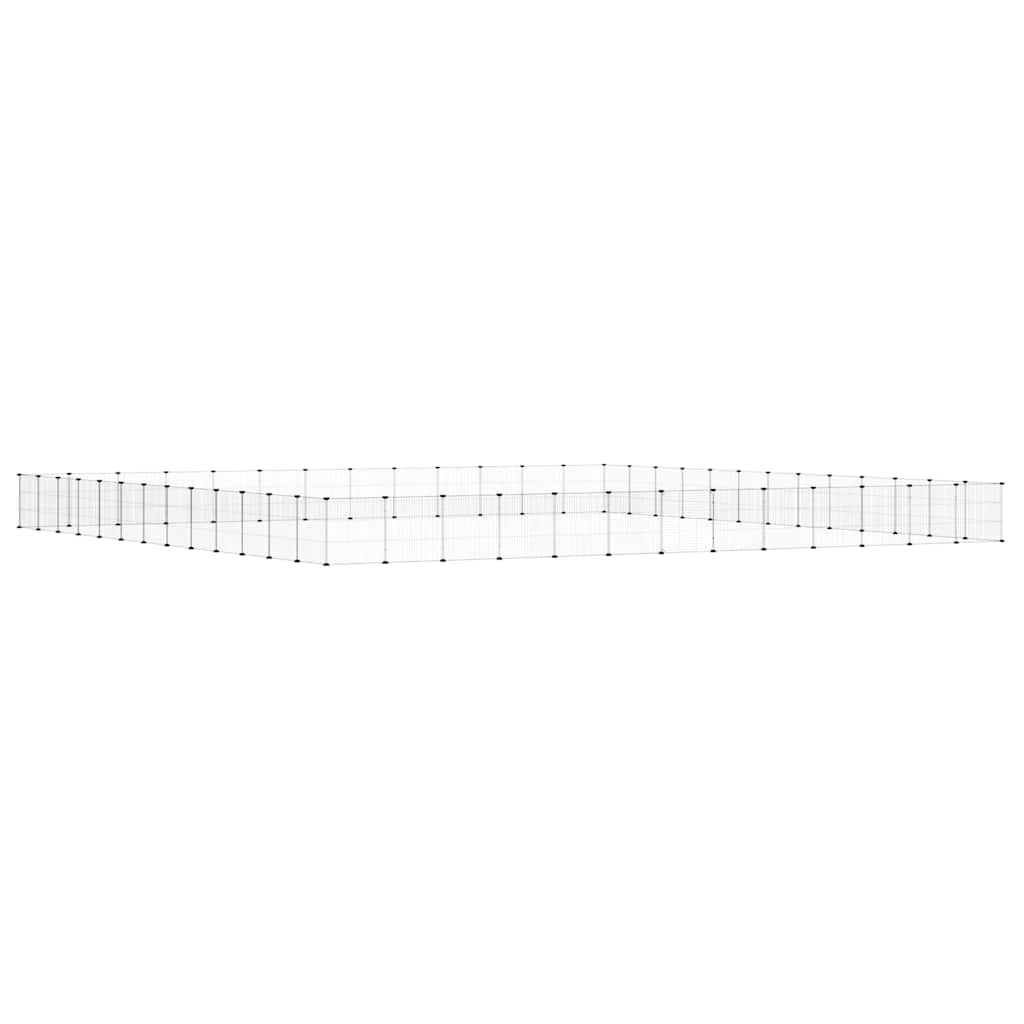 Gabbia per Animali 52 Pannelli con Porta Nero 455x455x35 cm Acciaio