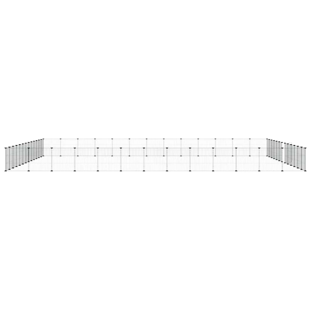Gabbia per Animali 52 Pannelli con Porta Nero 455x455x35 cm Acciaio