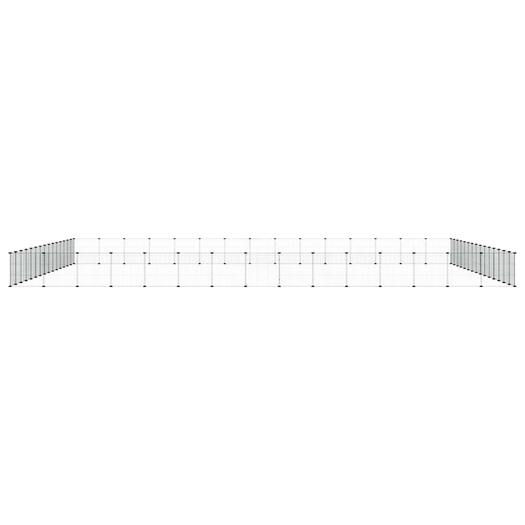 Gabbia per Animali 60 Pannelli con Porta Nera 525x525x35 cm Acciaio