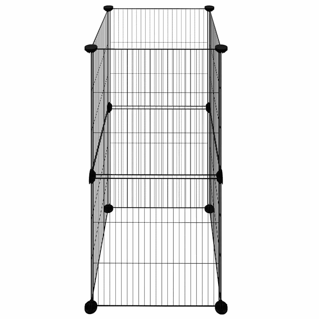 Gabbia per Animali Domestici 8 Pannelli Nero 35x35x70 cm Acciaio