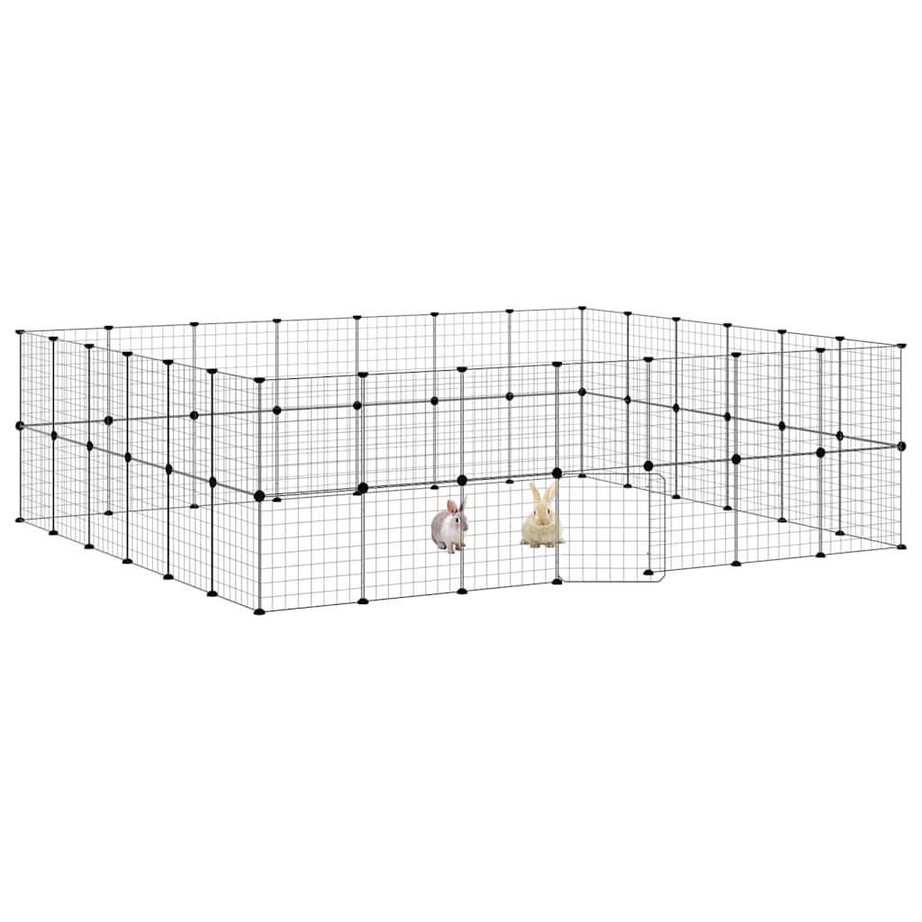 Gabbia per Animali 52 Pannelli con Porta Nero 35x35 cm Acciaio