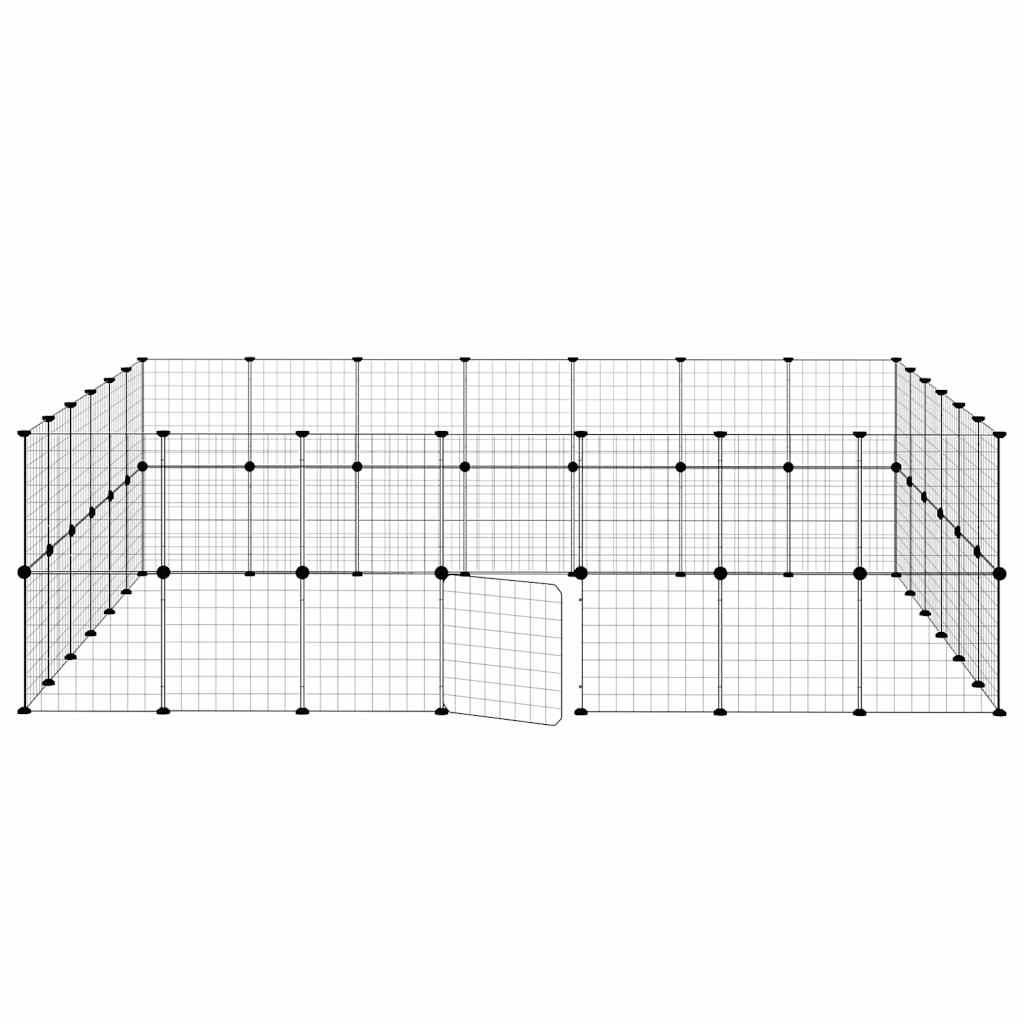 Gabbia per Animali 52 Pannelli con Porta Nero 35x35 cm Acciaio