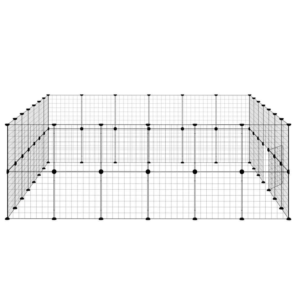 Gabbia per Animali 52 Pannelli con Porta Nero 35x35 cm Acciaio