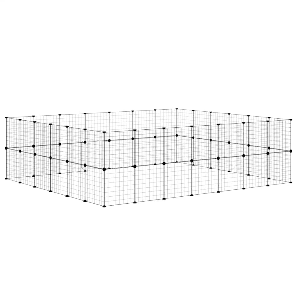 Gabbia per Animali 52 Pannelli con Porta Nero 35x35 cm Acciaio
