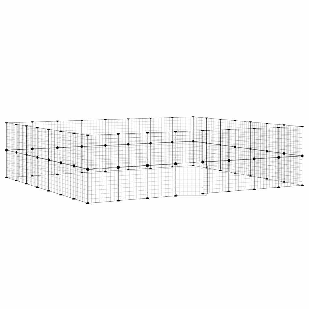 Gabbia per Animali 60 Pannelli con Porta Nera 35x35 cm Acciaio