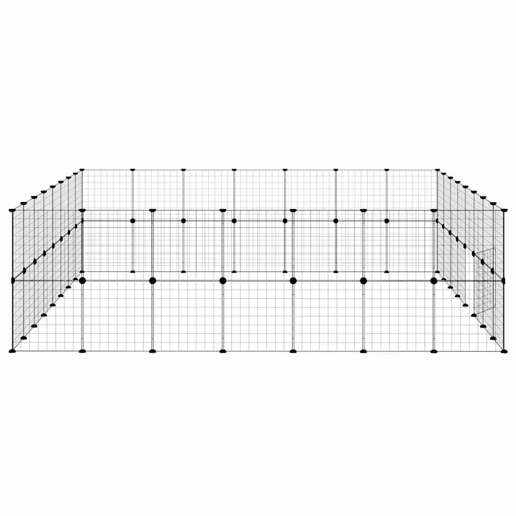 Gabbia per Animali 60 Pannelli con Porta Nera 35x35 cm Acciaio
