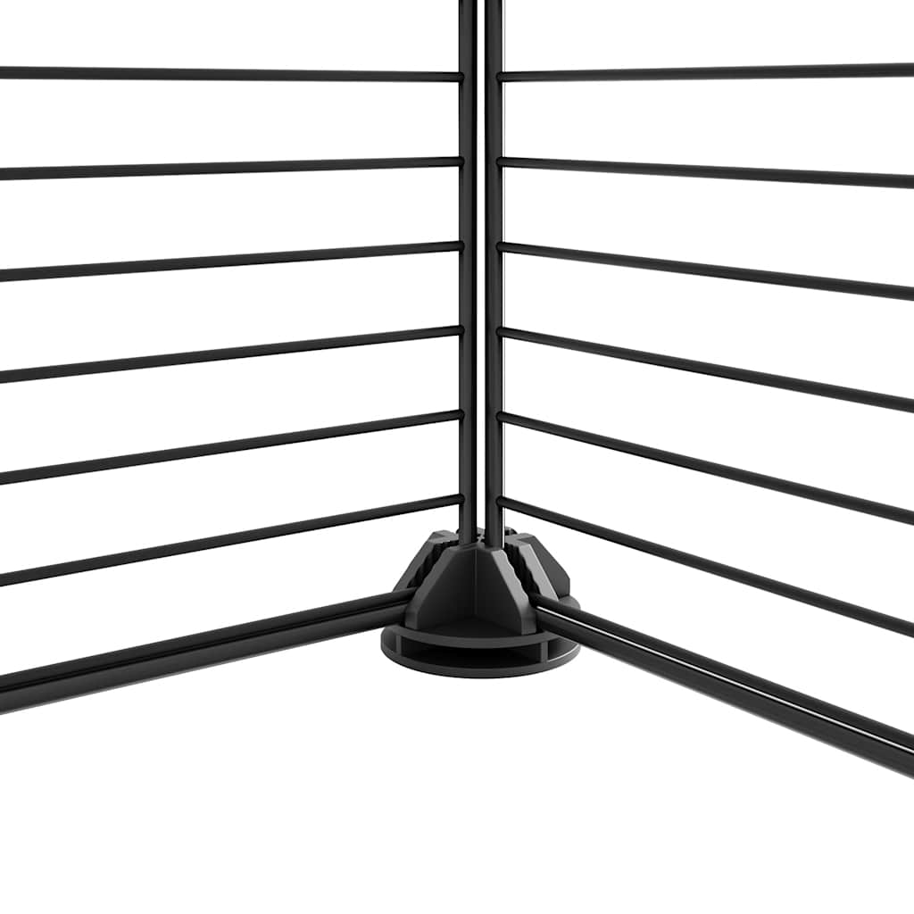 Gabbia per Animali 28 Pannelli con Porta Nero 140x105x70 cm Acciaio