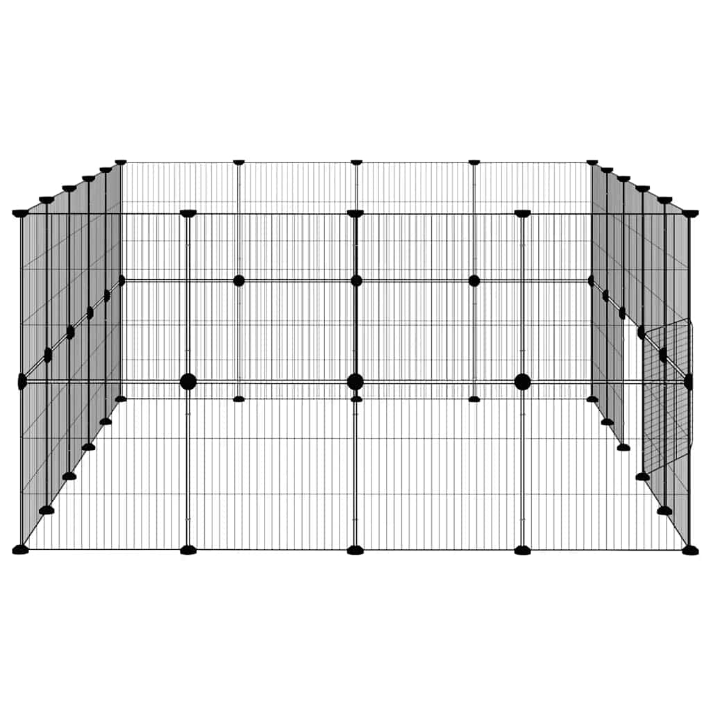 Gabbia per Animali 36 Pannelli con Porta Nera 175x140x70 cm Acciaio