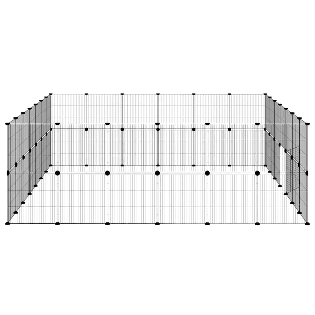 Gabbia per Animali 52 Pannelli con Porta Nero 245x210x70 cm Acciaio