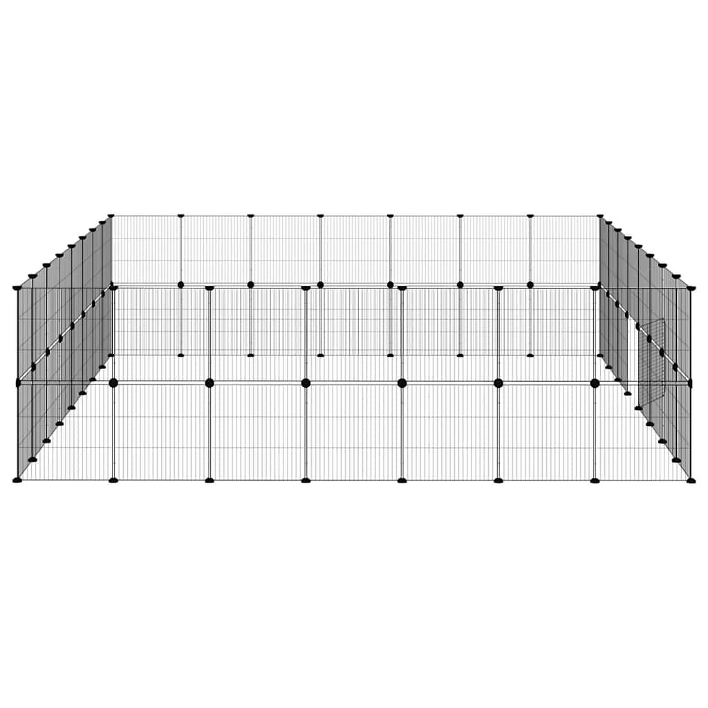 Gabbia per Animali 60 Pannelli con Porta Nera 280x245x70 cm Acciaio