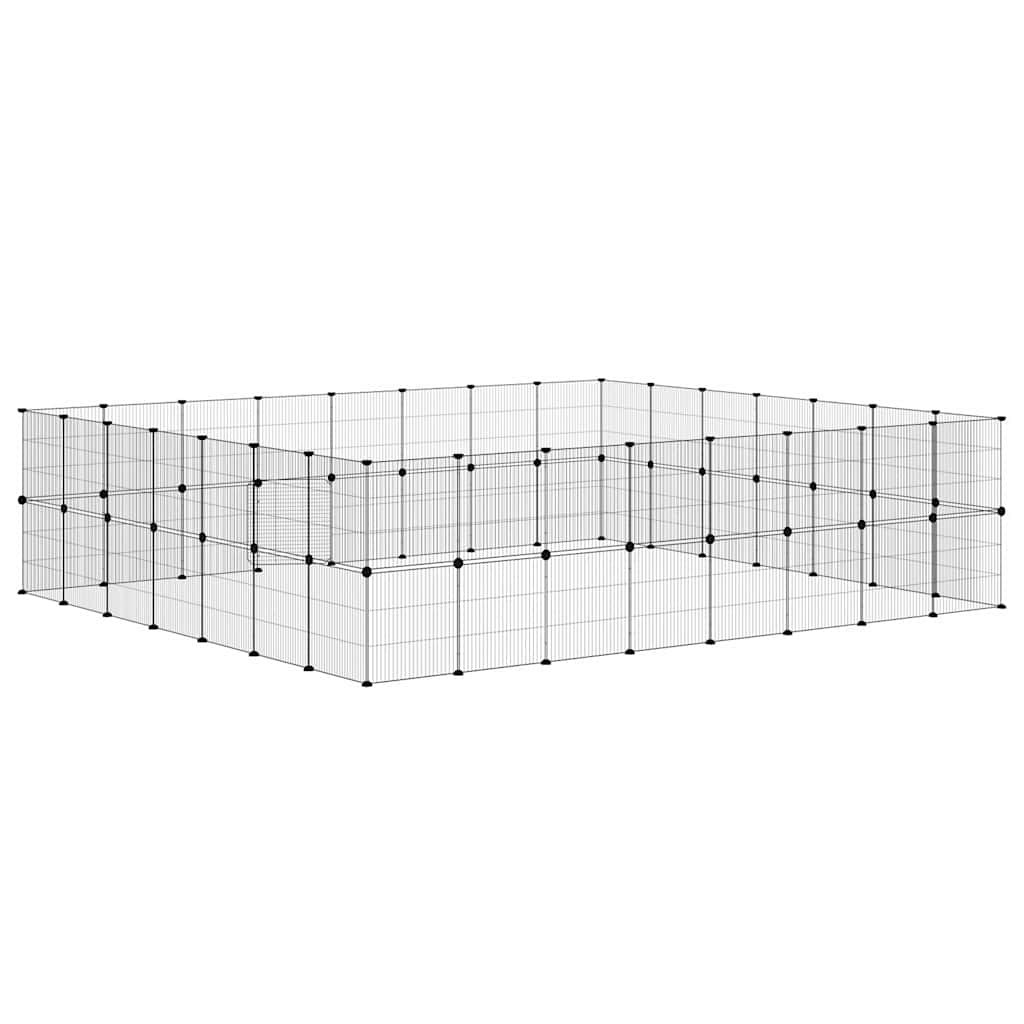 Gabbia per Animali 60 Pannelli con Porta Nera 280x245x70 cm Acciaio
