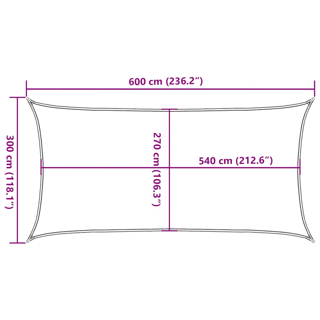 Vela Parasole 160 g/m² Tortora 3x6 m in HDPE