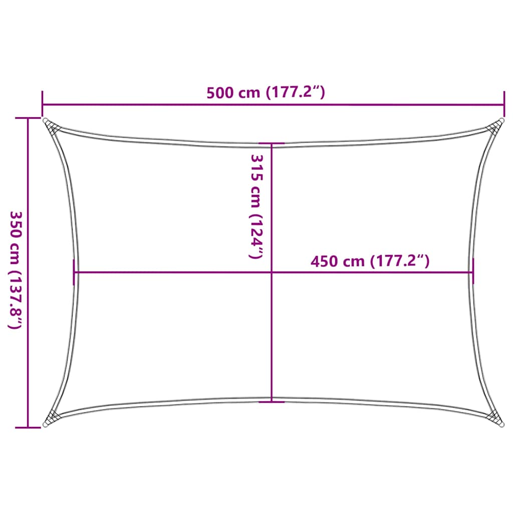Vela Parasole 160 g/m² Grigio Talpa 3,5x5 m in HDPE