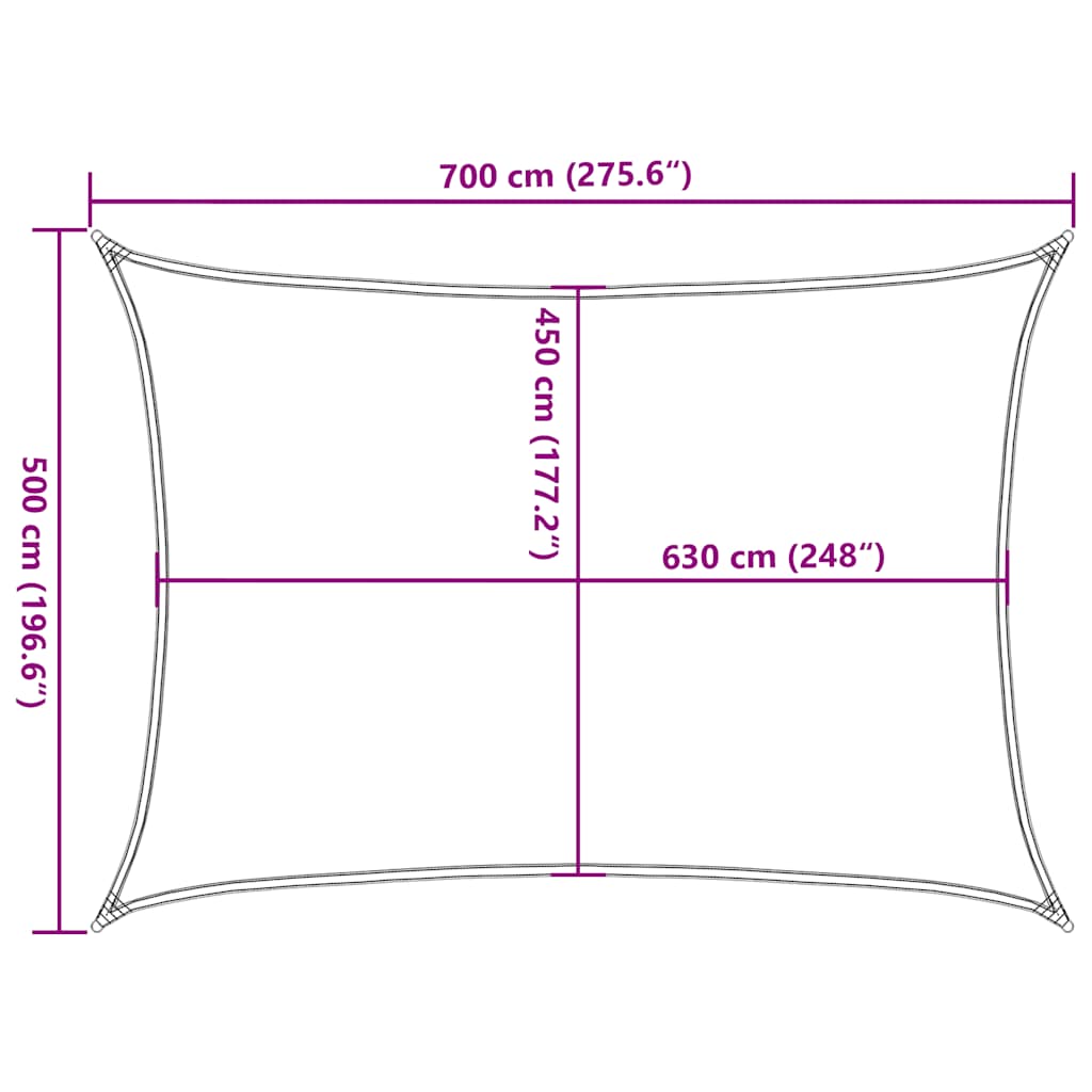 Vela Parasole 160 g/m² Tortora 5x7 m in HDPE