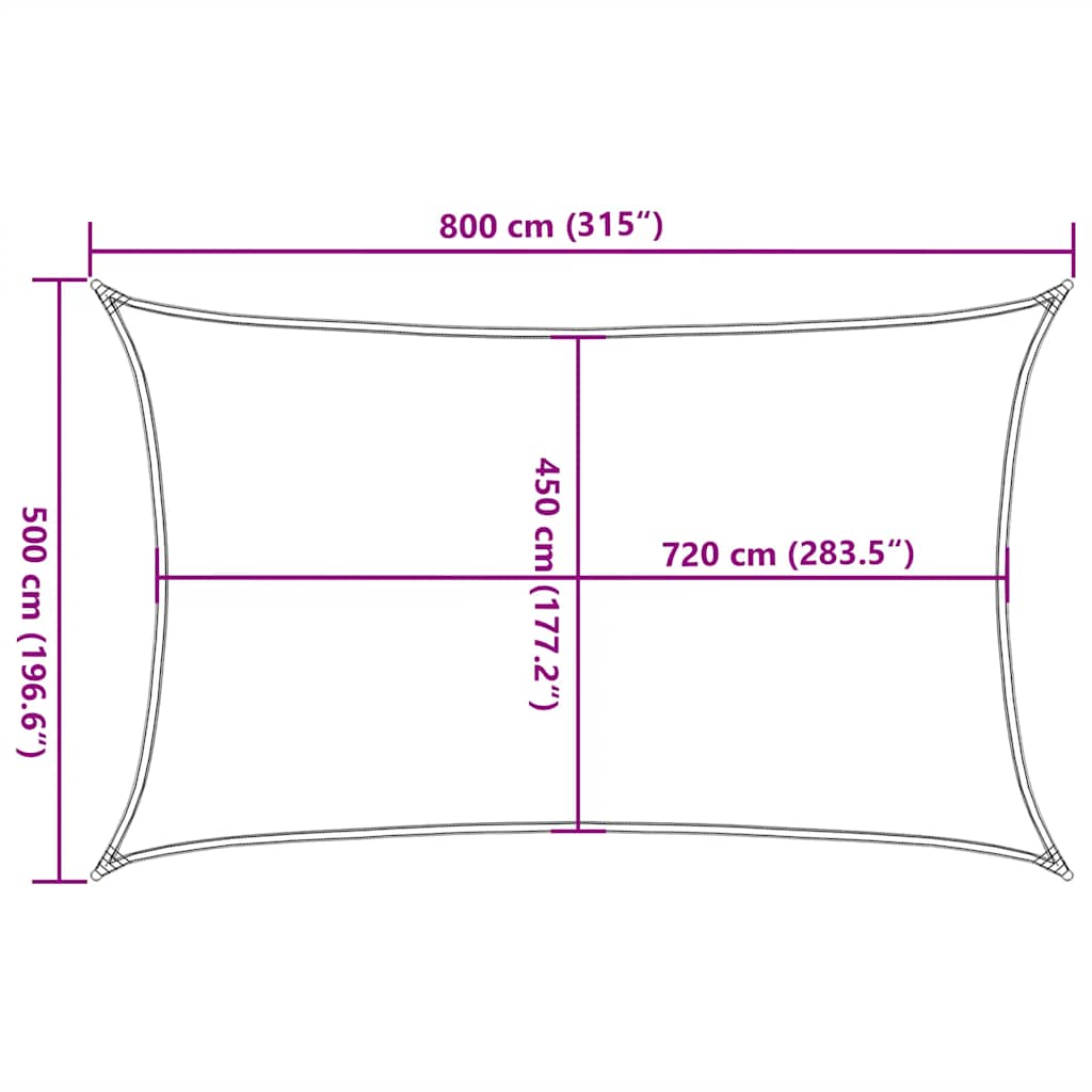 Vela Parasole 160 g/m² Grigio Talpa 5x8 m in HDPE
