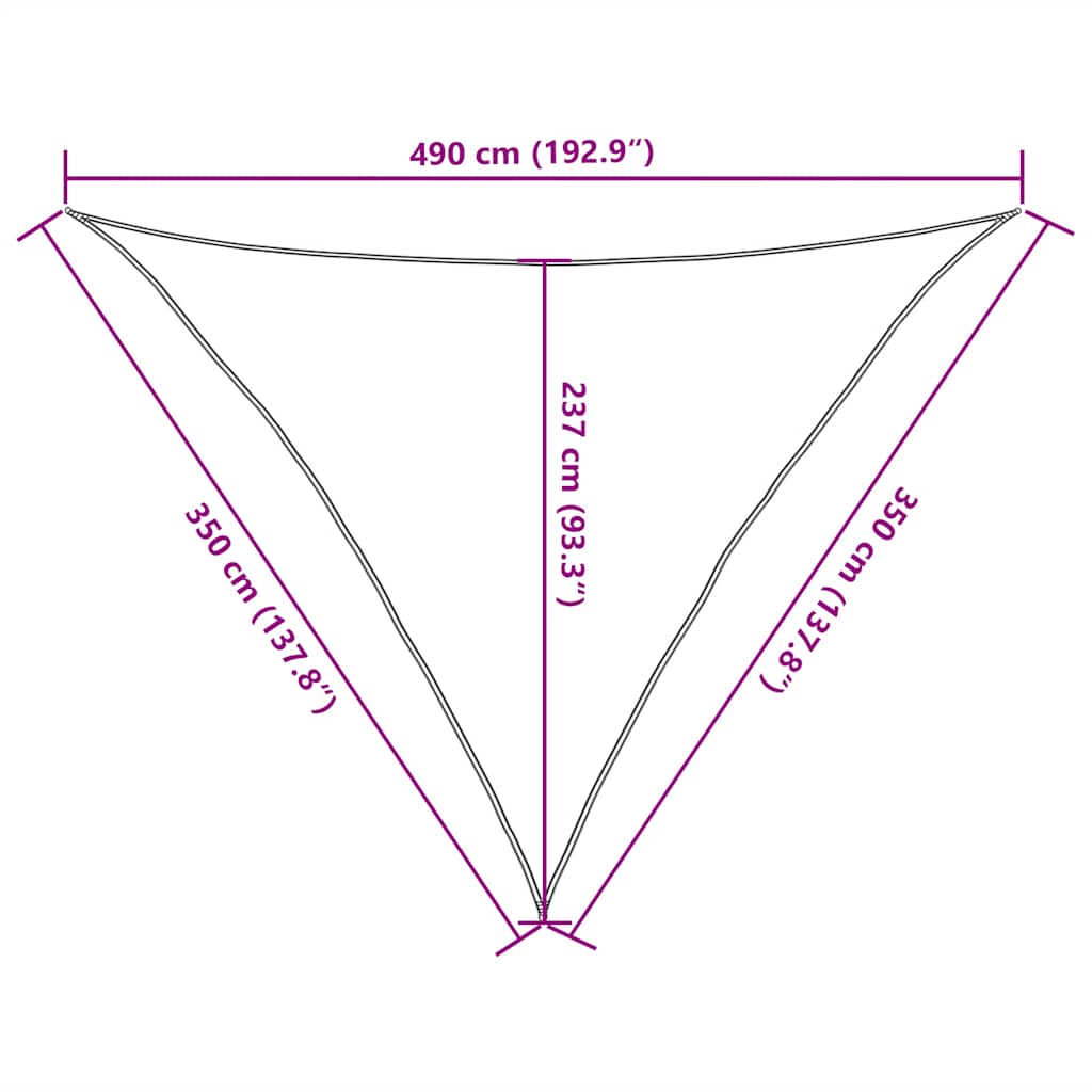 Vela Parasole 160 g/m² Talpa 3,5x3,5x4,9 m in HDPE