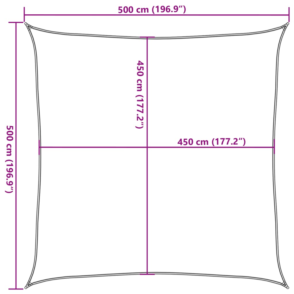 Vela Parasole 160 g/m² Verde Scuro 5x5 m in HDPE