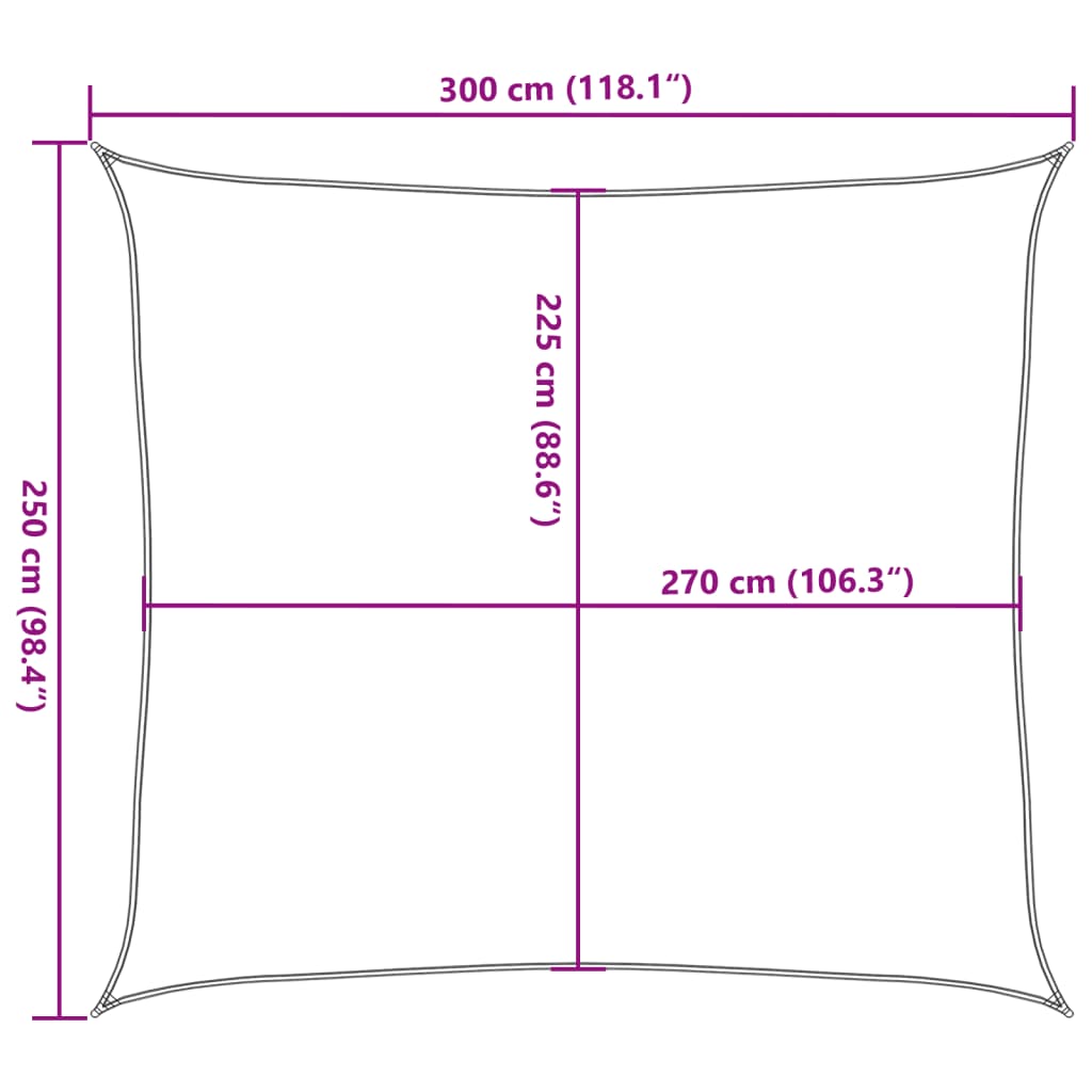 Vela Parasole 160 g/m² Verde Scuro 2,5x3 m in HDPE