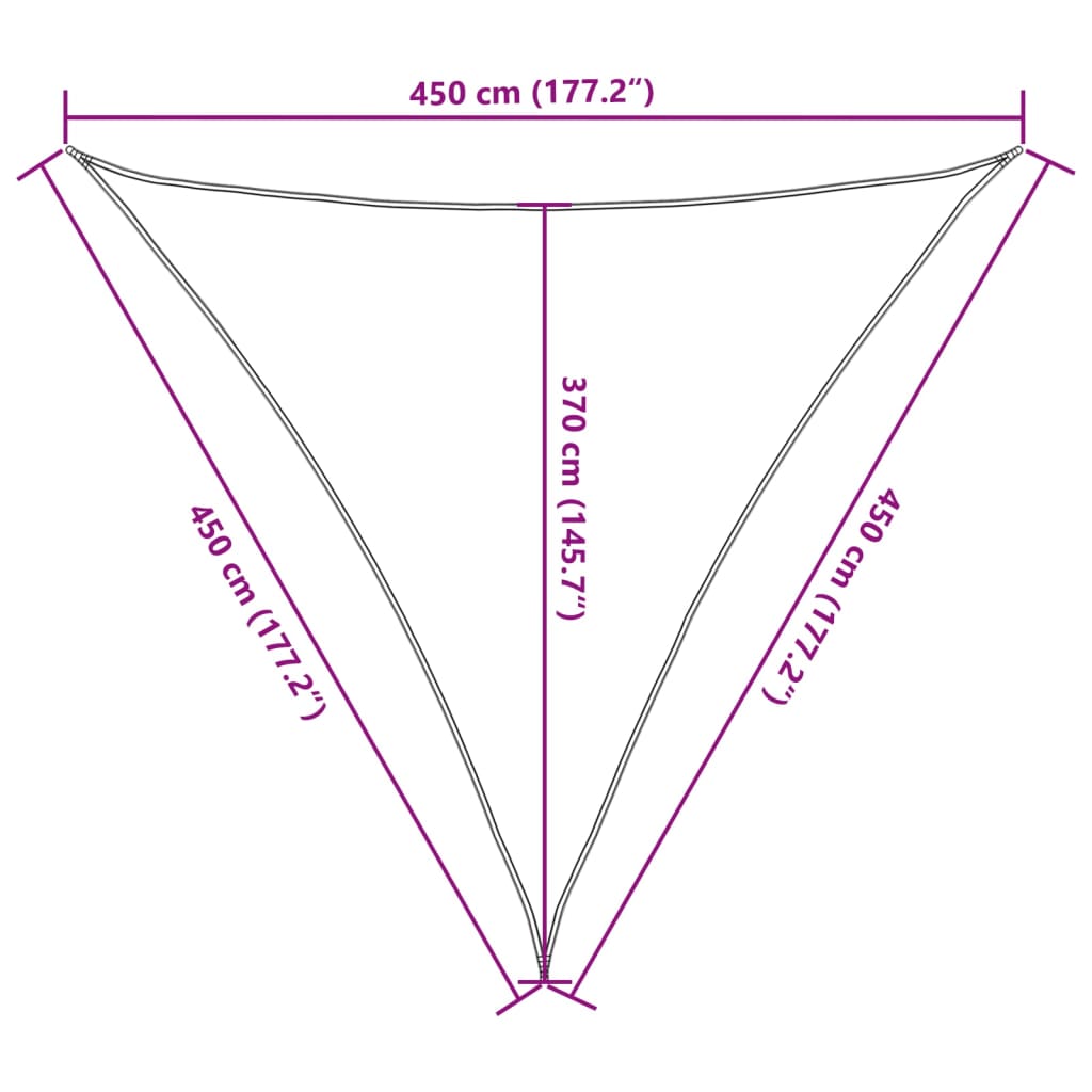 Vela Parasole 160 g/m² Verde Scuro 4,5x4,5x4,5 m in HDPE