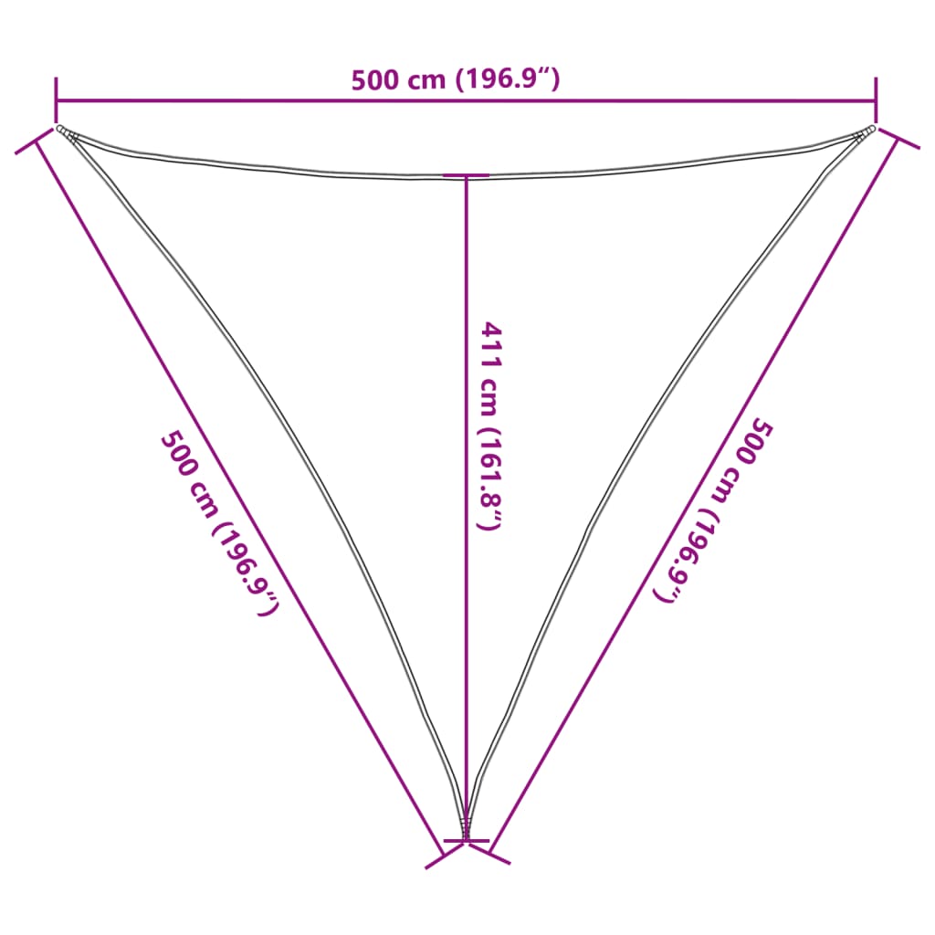 Vela Parasole 160 g/m² Verde Scuro 5x5x5 m in HDPE