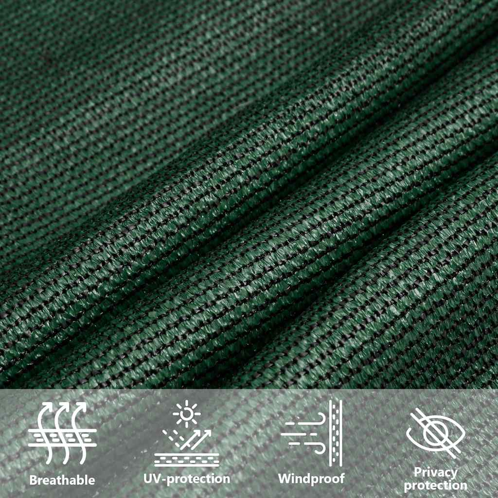 Vela Parasole 160 g/m² Triangolare Verde Scuro 6x6x6 m in HDPE