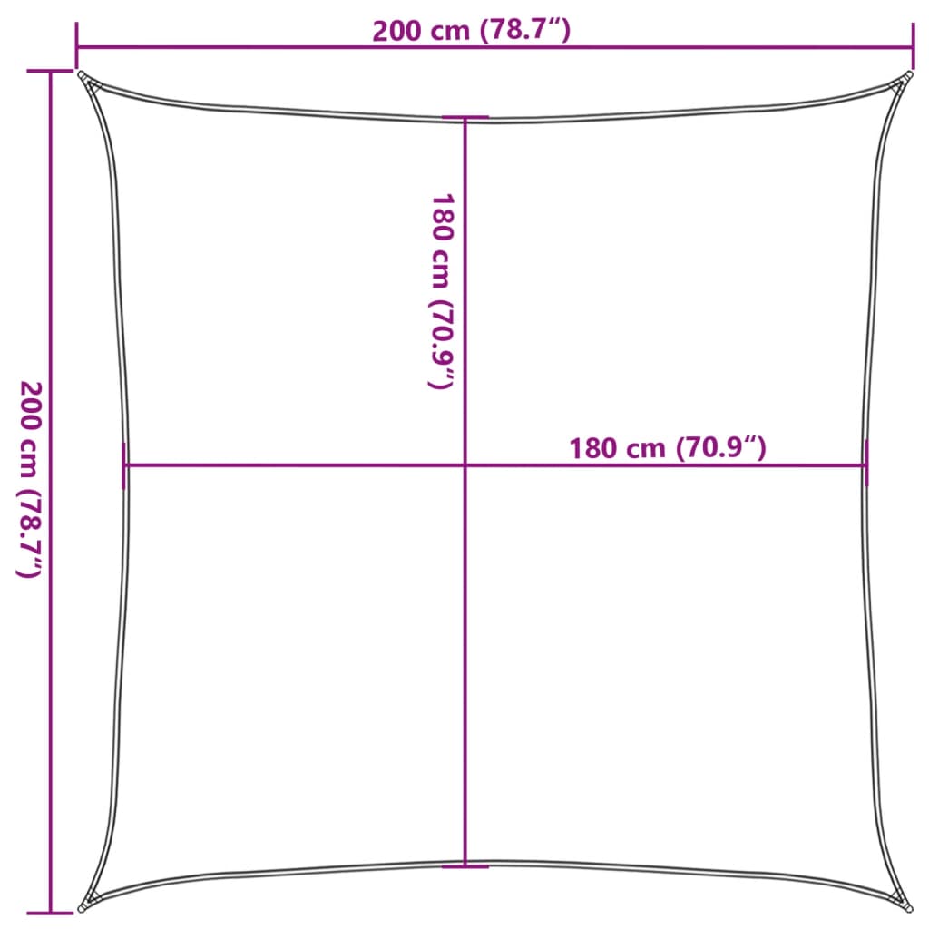 Vela Parasole 160 g/m² Blu 2x2 m in HDPE