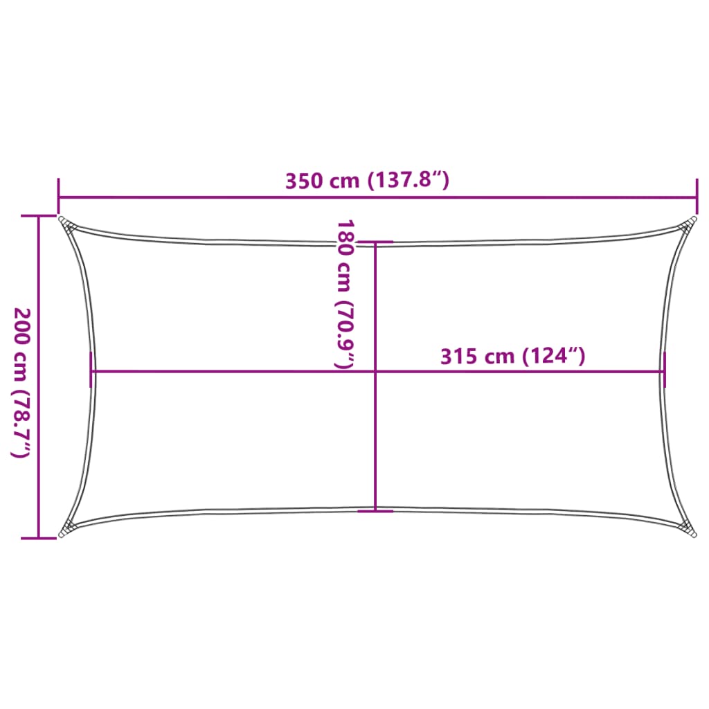 Vela Parasole 160 g/m² Blu 2x3,5 m in HDPE
