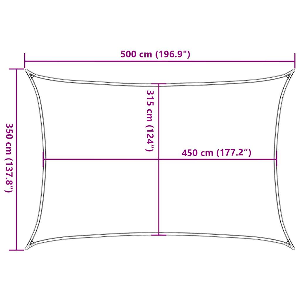 Vela Parasole 160 g/m² Rettangolare Blu 3,5x5 m in HDPE