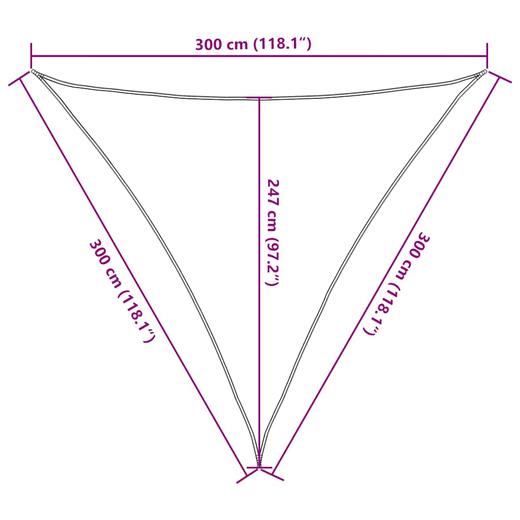 Vela Parasole 160 g/m² Blu 3x3x3 m in HDPE