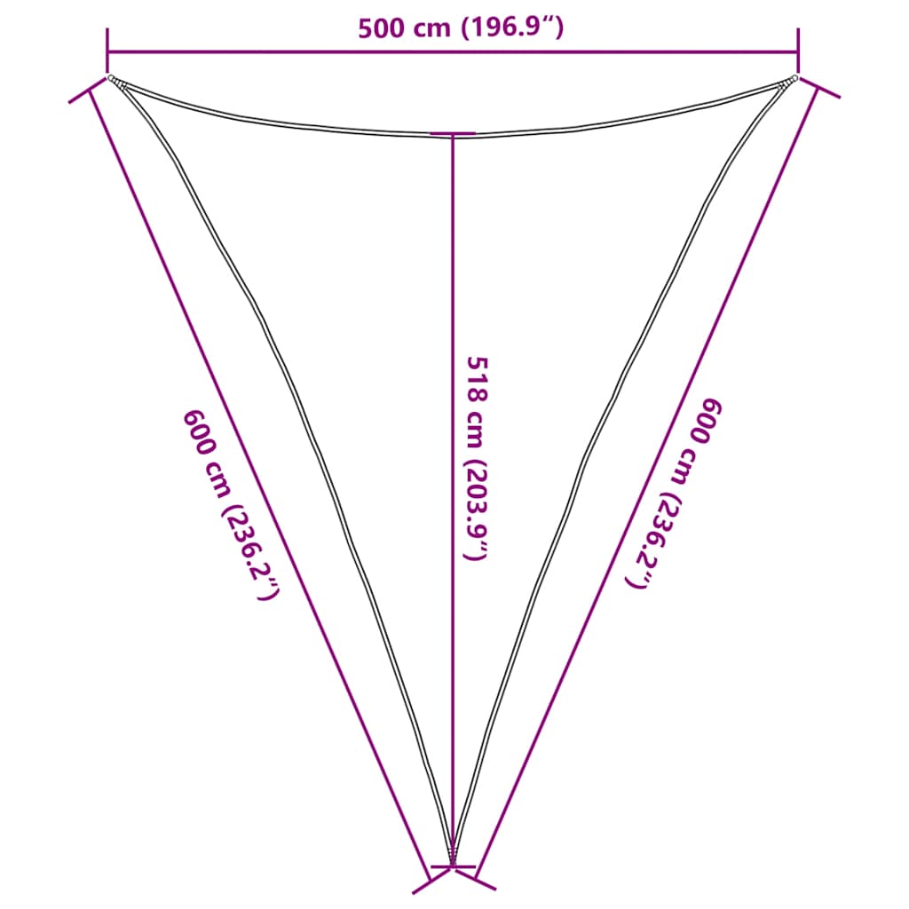 Vela Parasole 160 g/m² Triangolare Blu 5x6x6 m in HDPE