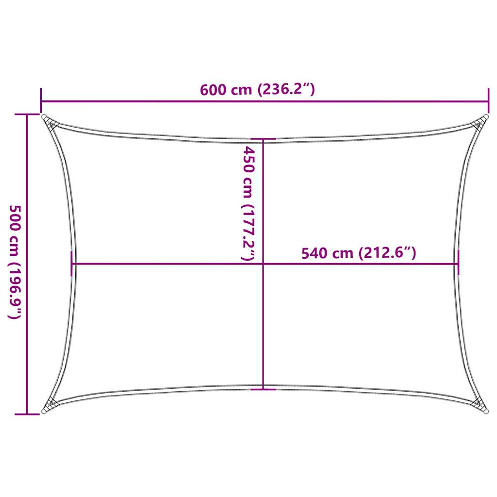 Vela Parasole 160 g/m² Rettangolare Giallo 5x6 m in HDPE