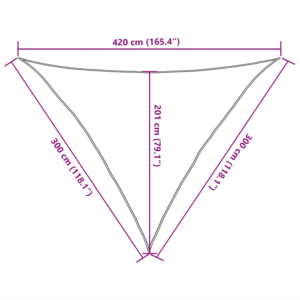 Vela Parasole 160 g/m² Gialla 3x3x4,2 m in HDPE