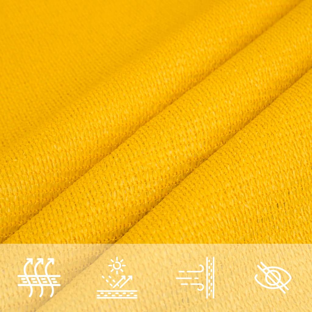 Vela Parasole 160 g/m² Triangolare Giallo 4,5x4,5x4,5 m in HDPE