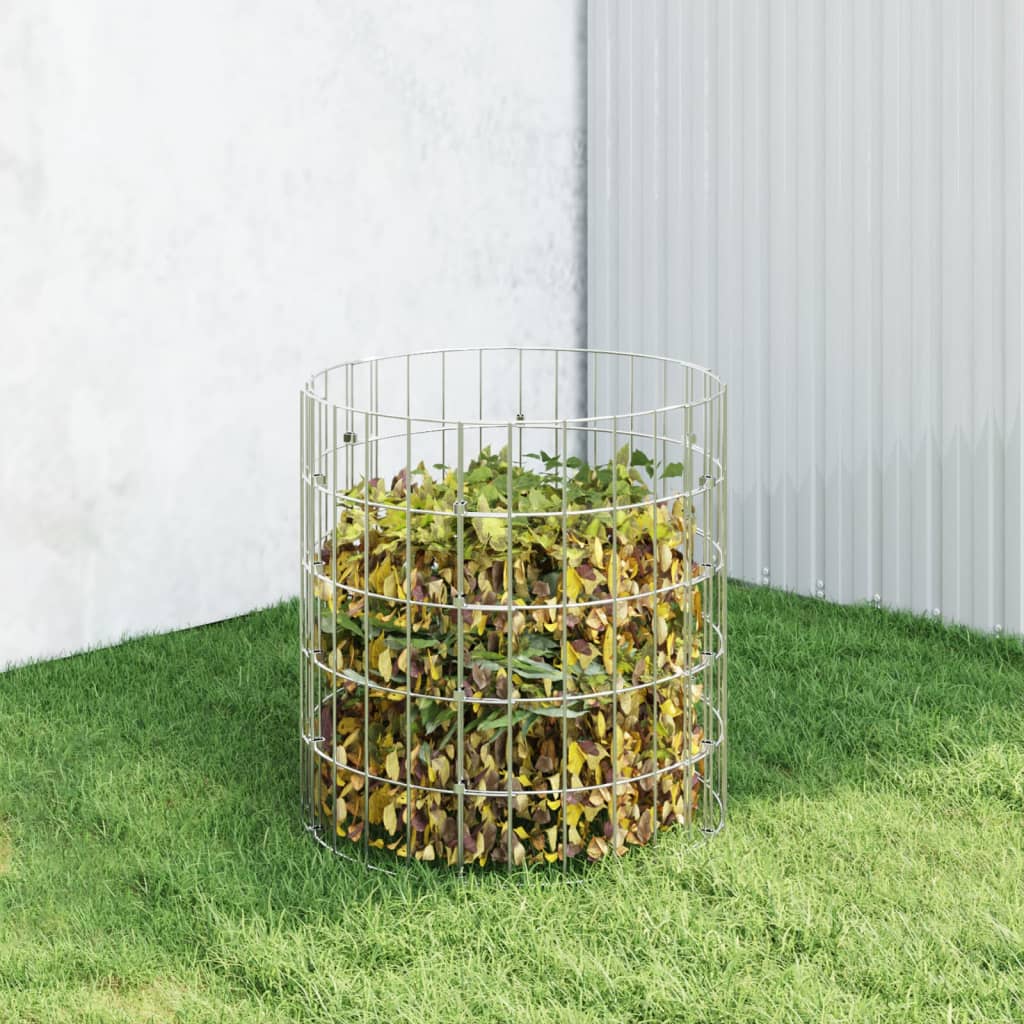 Compostiera da Giardino Ø50x50 cm in Acciaio Zincato