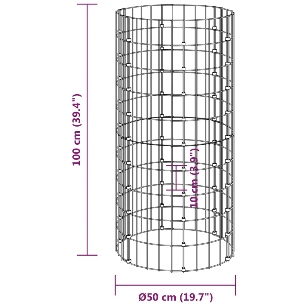 Compostiera da Giardino Ø50x100 cm in Acciaio Zincato