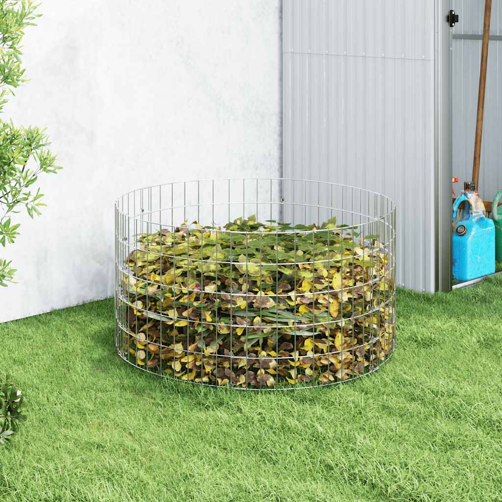 Compostiera da Giardino Ø100x50 cm in Acciaio Zincato