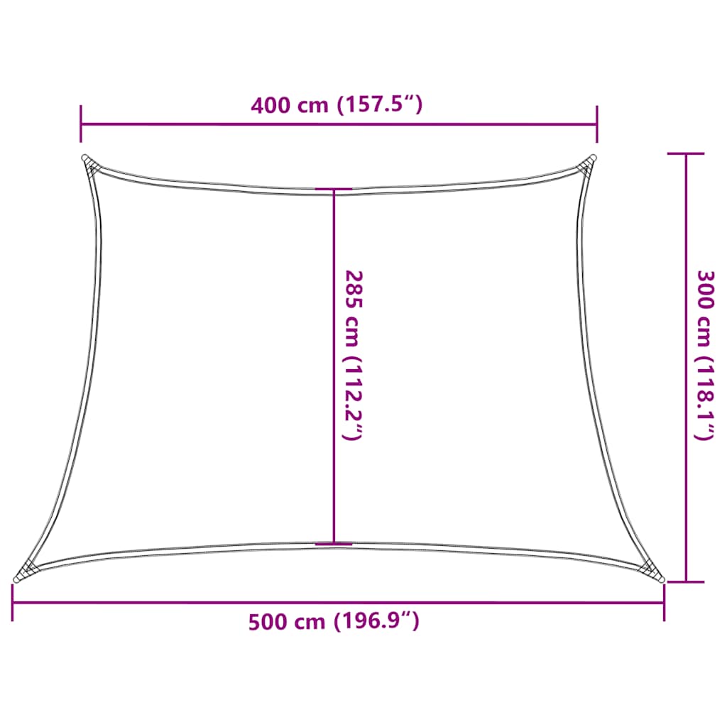 Vela Parasole 160 g/m² Trapezio Giallo 4/5x3 m in HDPE