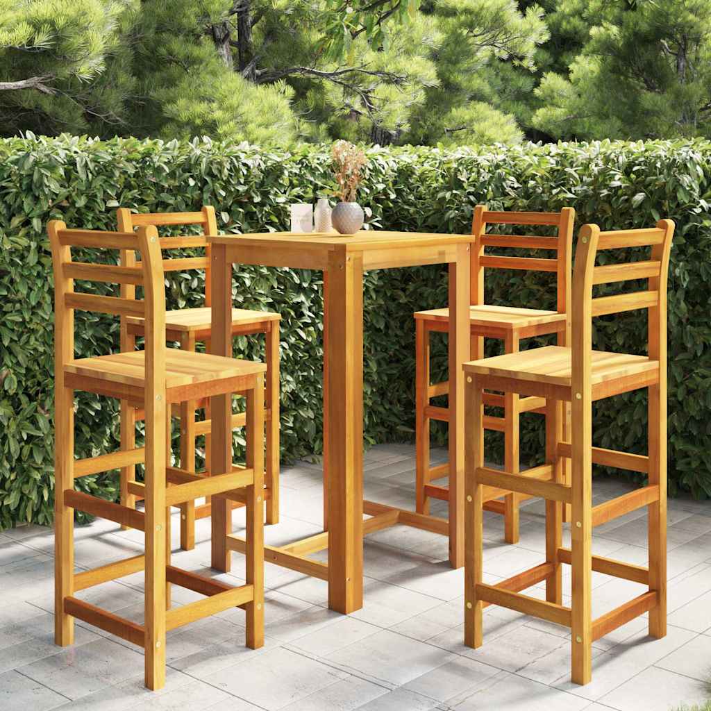 Set da Bar per Giardino 5 pz Legno Massello di Acacia