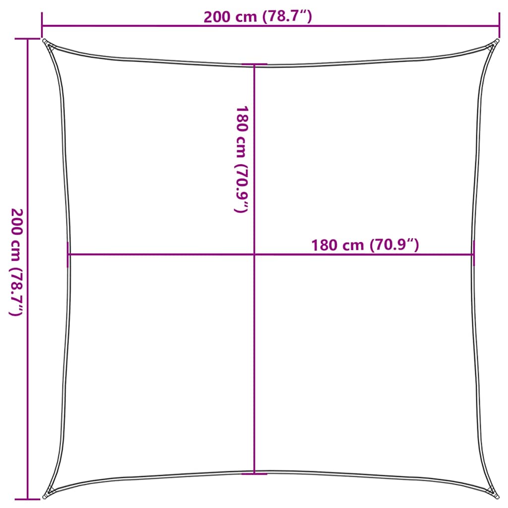 Vela Parasole 160 g/m² Rossa 2x2 m in HDPE