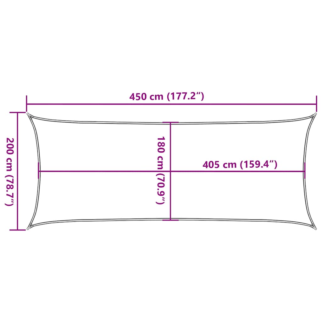 Vela Parasole 160 g/m² Rossa 2x4,5 m in HDPE