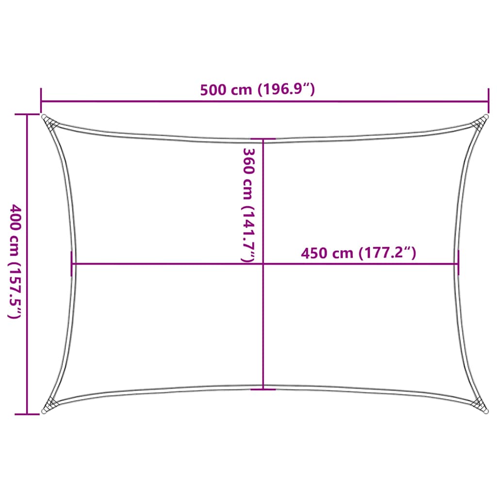 Vela Parasole 160 g/m² Rossa 4x5 m in HDPE
