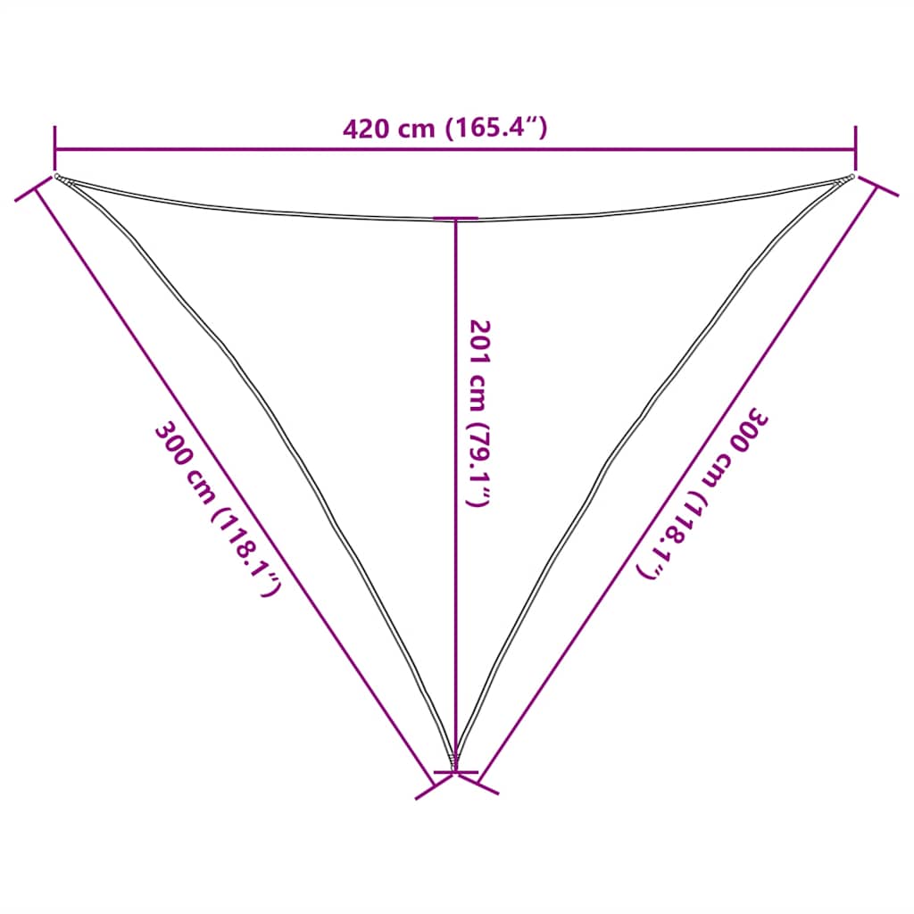 Vela Parasole 160 g/m² Rossa 3x3x4,2 m in HDPE